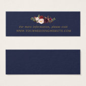 Marsala Navy Gold Floral Wedding Website Cards (Vorne & Hinten)