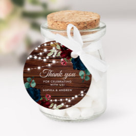 Marsala & Navy Rustic Wedding Geschenkanhänger