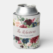 Marsala & Navy Shabby Chic Holiday Party Dosenkühler (Kanne Vorderseite)