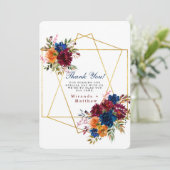 Marsala Orange Blumenzwiese Dankeschön Karte (Stehend Vorderseite)