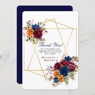 Marsala Orange Blumenzwiese Dankeschön Karte