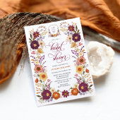 Marsala Orange Fall Floral Wappen Brautparty Einladung