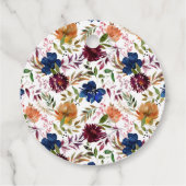 Marsala Orange Floral Geometric Wedding Geschenkanhänger (Rückseite)