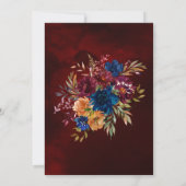 Marsala Orange Floral Geometric Wedding Invi Einladung (Rückseite)