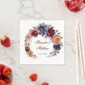 Marsala Orange Floral Geometric Wedding Serviette (Beispiel)