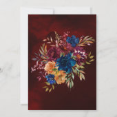 Marsala Orange Floral Gold Geometric Wedding Einladung (Rückseite)