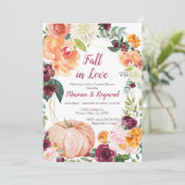 Marsala Orange Pumpkin Fall In Liebe Paare Dusche Einladung (Stehend Vorderseite)