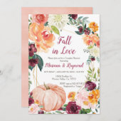 Marsala Orange Pumpkin Fall In Liebe Paare Dusche Einladung (Vorne/Hinten)