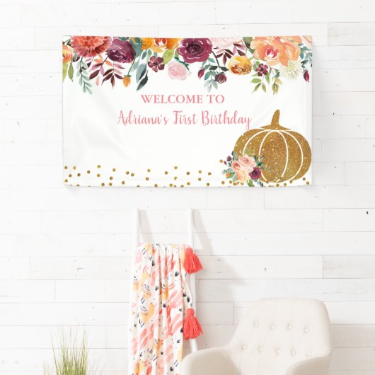Marsala Our Little Pumpkin Birthday Große Banner (Insitu)