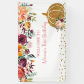 Marsala Our Little Pumpkin Birthday Große Banner (Vertikal)