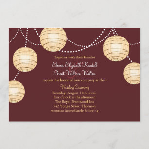 Marsala Party-Laternen, die Einladung Wedding sind