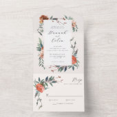 Marsala Peach Botanischer Garten All In One Einladung (Innen Boden)