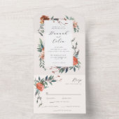 Marsala Peach Botanischer Garten All In One Einladung (Innen Boden)