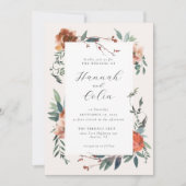 Marsala Peach Botanischer Garten Einladung (Vorderseite)