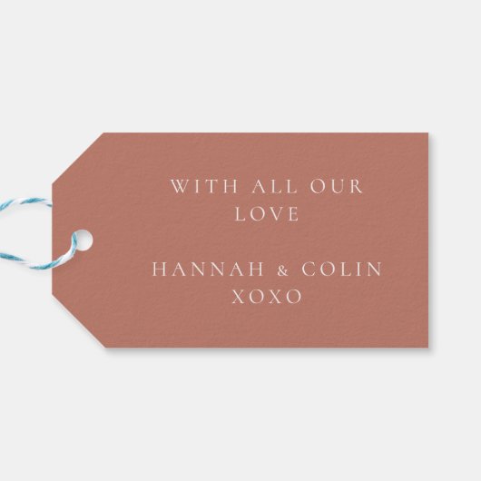 Marsala Peach Botanischer Garten Geschenkanhänger (Rückseite Horizontal)