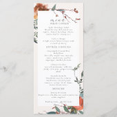 Marsala Peach Botanischer Garten Menükarte (Vorderseite)