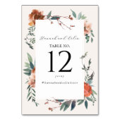 Marsala Peach Botanischer Garten Tischnummer (Vorderseite)