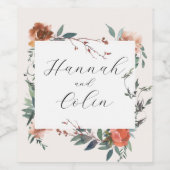 Marsala Peach Botanischer Garten Weinetikett (Einzelnes Label)