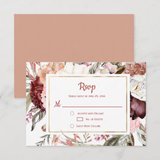 Marsala Peach Terracotta Rosa UAWG RSVP Karte