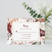 Marsala Peach Terracotta Rosa UAWG RSVP Karte (Stehend Vorderseite)