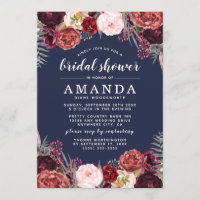 Marsala Peony Fall Bridal Dusche Einladungen