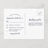 Marsala Peony Wedding RSVP Postkarten (Rückseite)