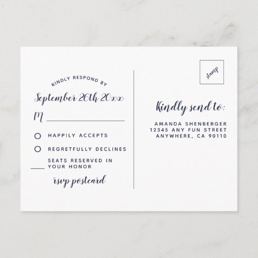 Marsala Peony Wedding RSVP Postkarten (Rückseite)