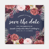 Marsala Peony Wedding Save the Date Magnete Magnet (Vorne)