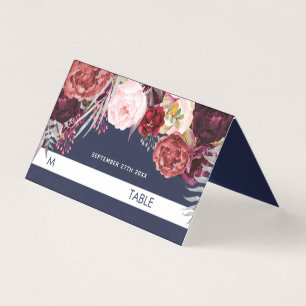 Marsala Peony Wedding Zelt Platzkarten