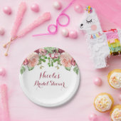 Marsala Pink Blume Florenz Brautparty Pappteller (Party)