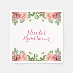 Marsala Pink Blume Florenz Brautparty Serviette