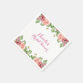 Marsala Pink Blume Florenz Brautparty Serviette (Ecke)