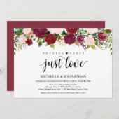 Marsala Pink Blumen Hochzeitsfeier Empfang Einladung (Vorne/Hinten)