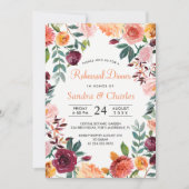 Marsala Pink Botanische Probe Abendessen Karte (Vorderseite)