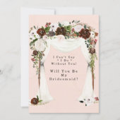 Marsala Pink Canopy wirst du meine Bridesmaid sein Einladung (Vorderseite)