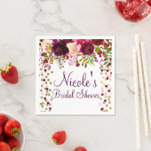 Marsala Pink Floral Gold Burgundy Brautparty Serviette (Beispiel)