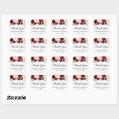 Marsala Pink Floral Wedding Square Stickers (Blatt)