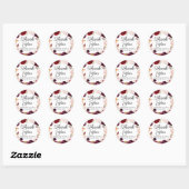 Marsala Pink Floral Wedding Stickers Danke (Blatt)