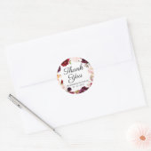 Marsala Pink Floral Wedding Stickers Danke (Umschlag)