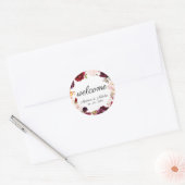 Marsala Pink Floral Wedding Welcome Stickers (Umschlag)