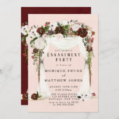 Marsala Pink Floral White Canopy Engagement Party Einladung (Vorne/Hinten)