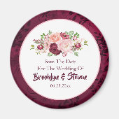 Marsala & Pink Peony Save the Date Magnet (Vorne)