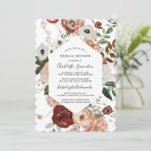 Marsala Pink Terracotta Brautparty Einladung (Stehend Vorderseite)