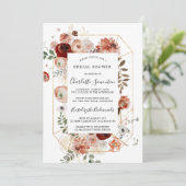 Marsala Pink Terracotta Brautparty Invit Einladung (Stehend Vorderseite)