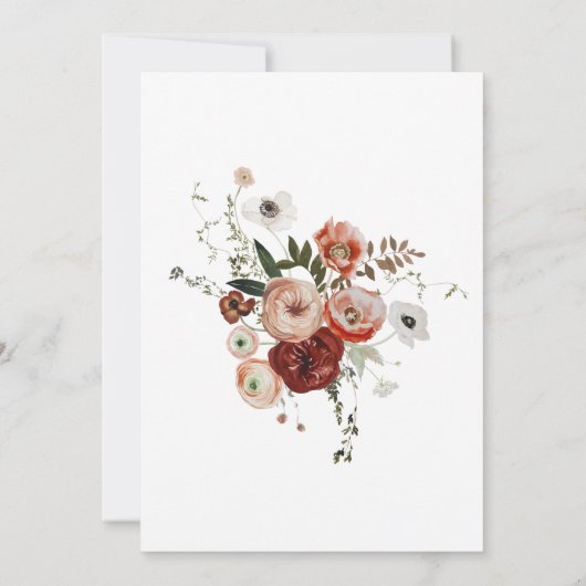 Marsala Pink Terracotta Geometrische Hochzeit der Einladung (Rückseite)