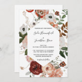 Marsala Pink Terracotta Geometrische Hochzeit der Einladung (Vorne/Hinten)