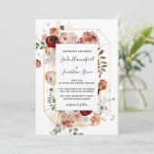 Marsala Pink Terracotta Geometrische Hochzeit Einladung (Stehend Vorderseite)