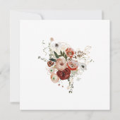 Marsala Pink Terracotta Orange Floral Wedding Inv Einladung (Rückseite)