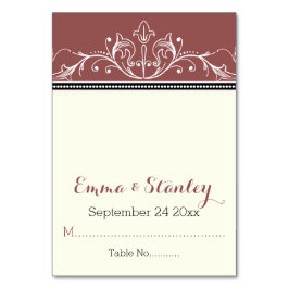 Marsala Platzkarte Tischnummer