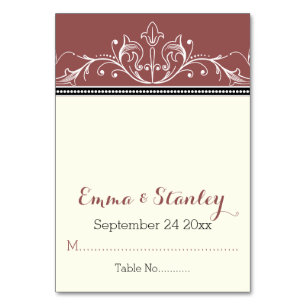 Marsala Platzkarte Tischnummer